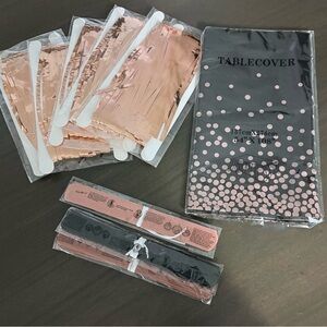Party Supplies bundle- rose gold/ black party theme